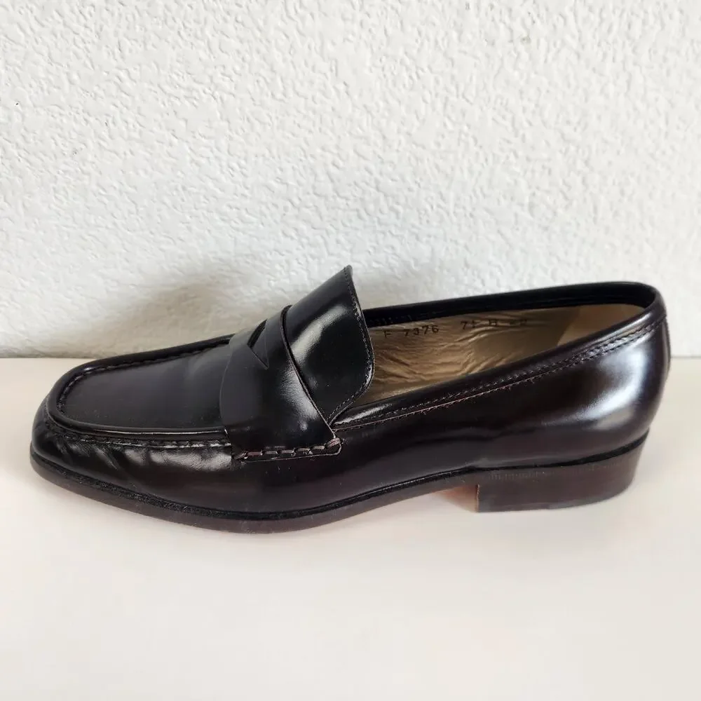 Cole Haan Eileen Leather Penny Loafers in Amber Brown 7.5B - Picture 2 of 12